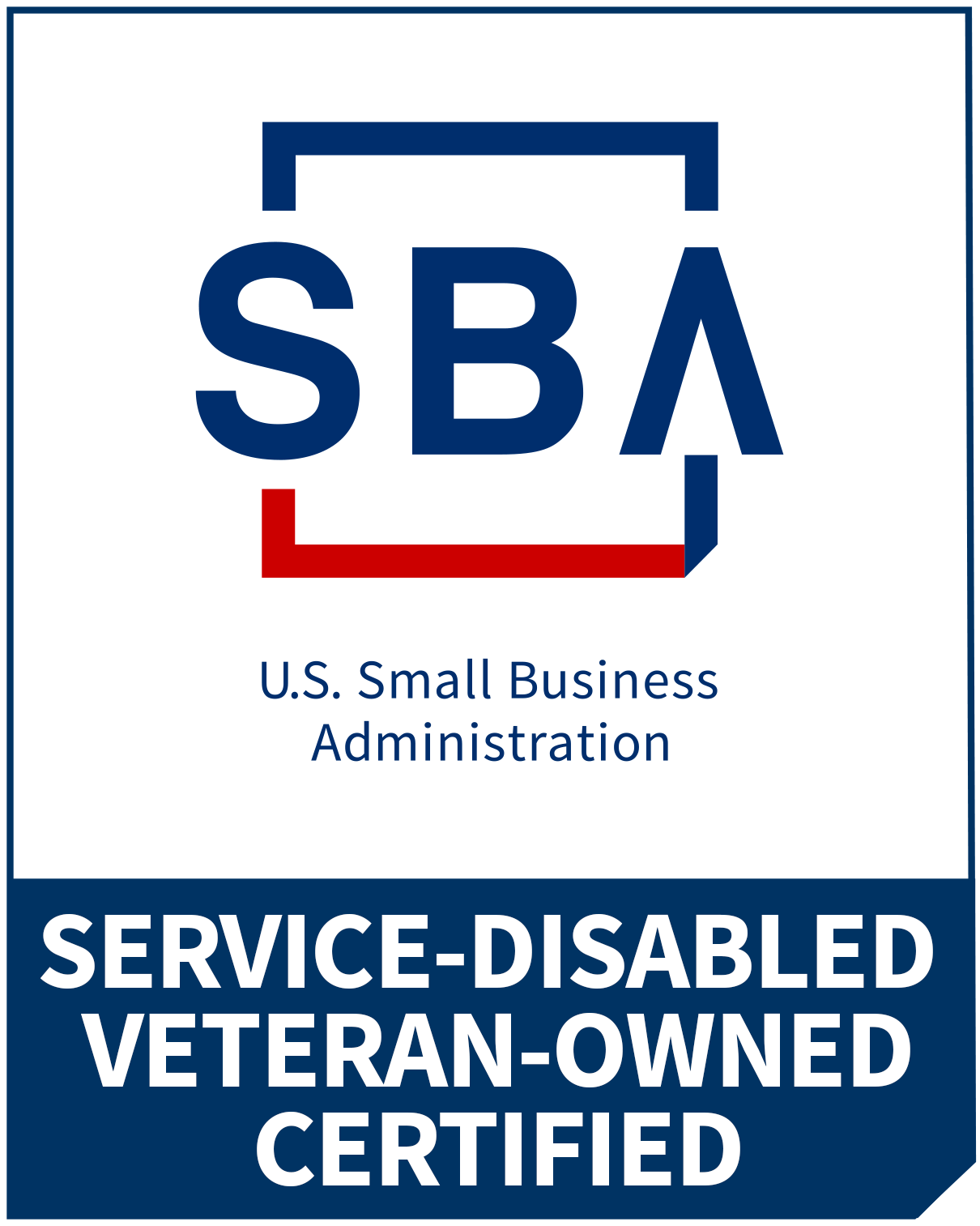 SBA-Certified Service-Disabled Veteran-Owned Small Business seal